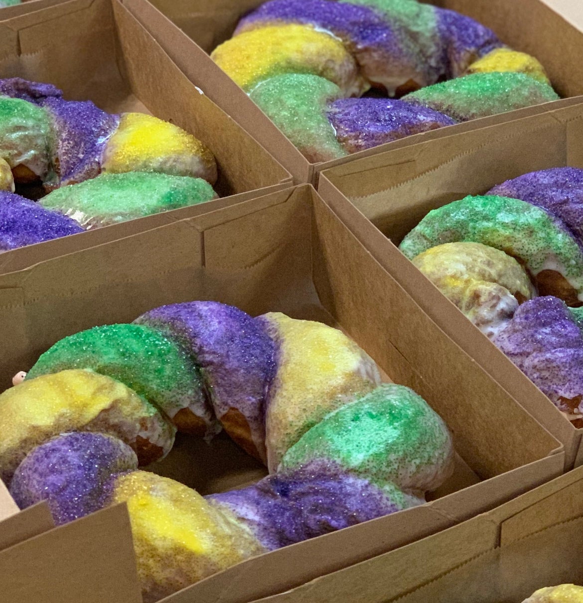 King Cakes Glazed Gourmet Doughnuts